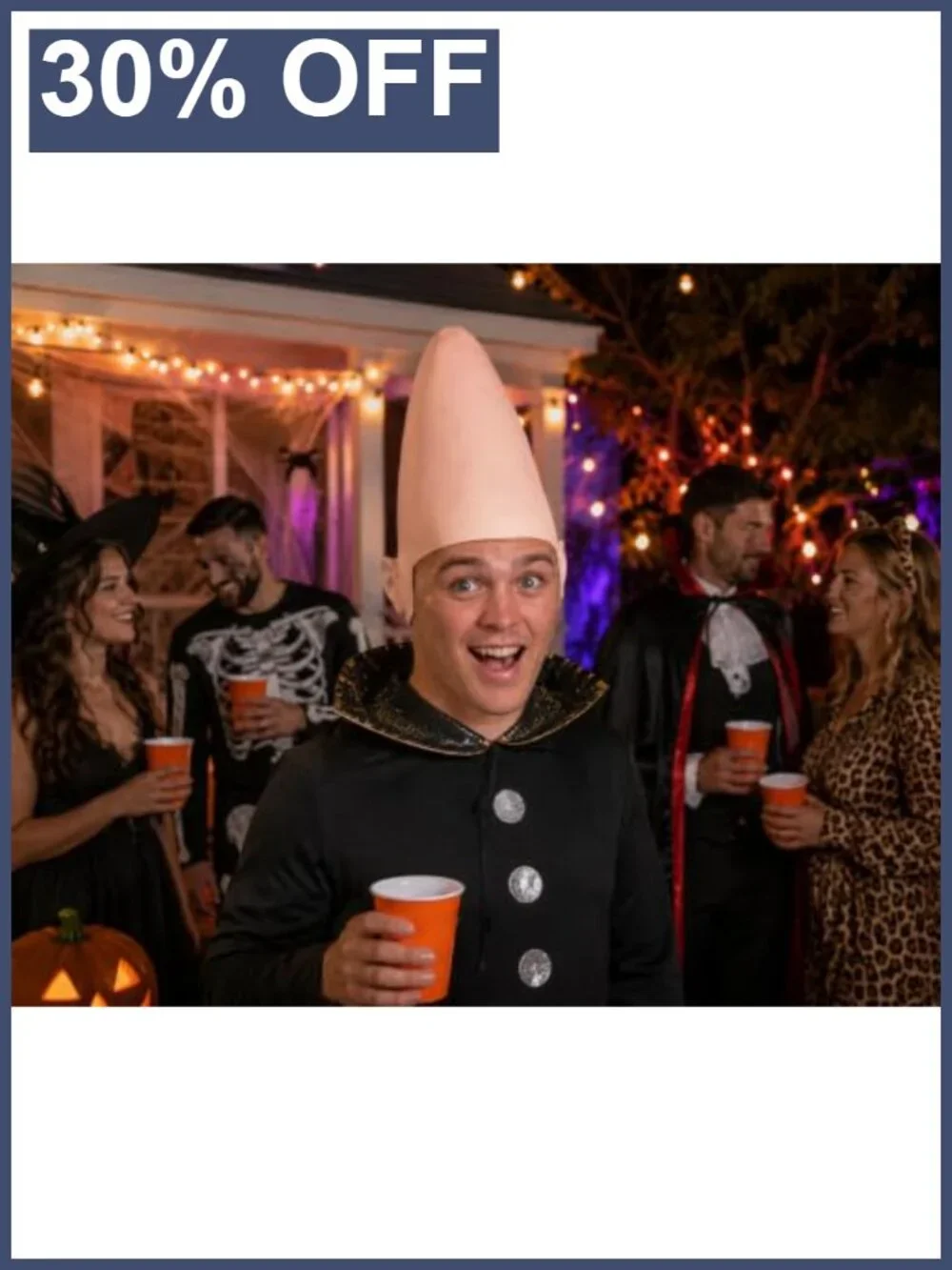 Alien Cone Head Costume Accessory Rubber Stretch Hat